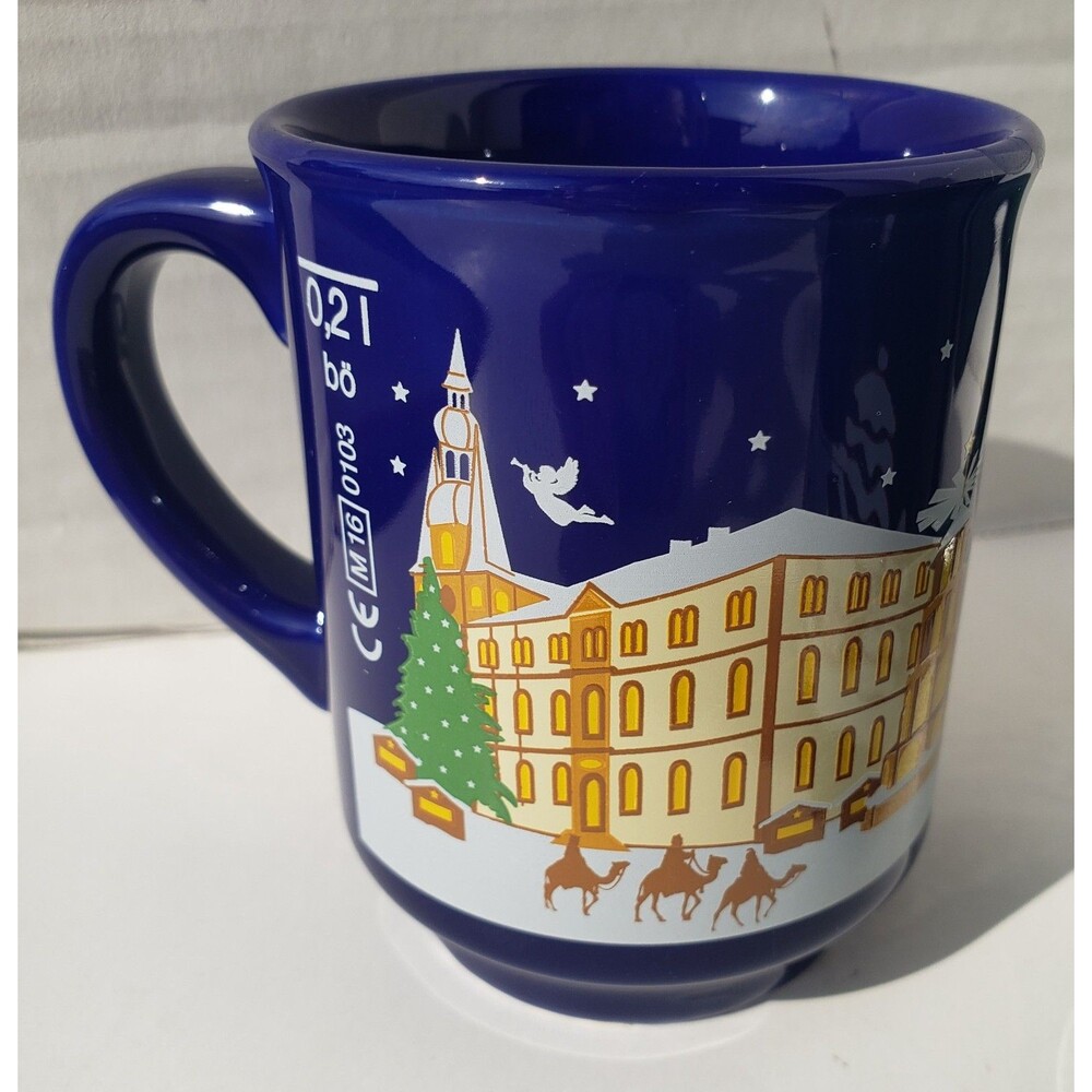 Weihnachtsmarkt Christmas Market Germany Lot Of 3 Coffee Mug Cup Green Blue EUC - Picture 9 of 15